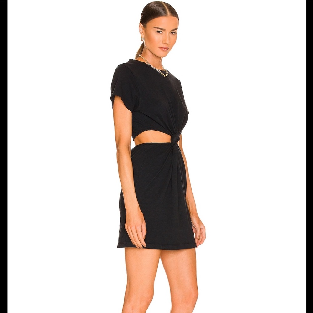 Devan Twist Tee black dress in size Medium by LNA **Revolve Clothing**